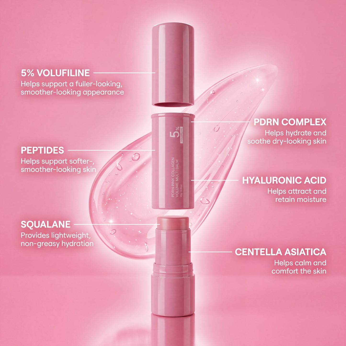 Velora Pink Glow Balm - 5% Volufiline K-Beauty Hydrating Balm