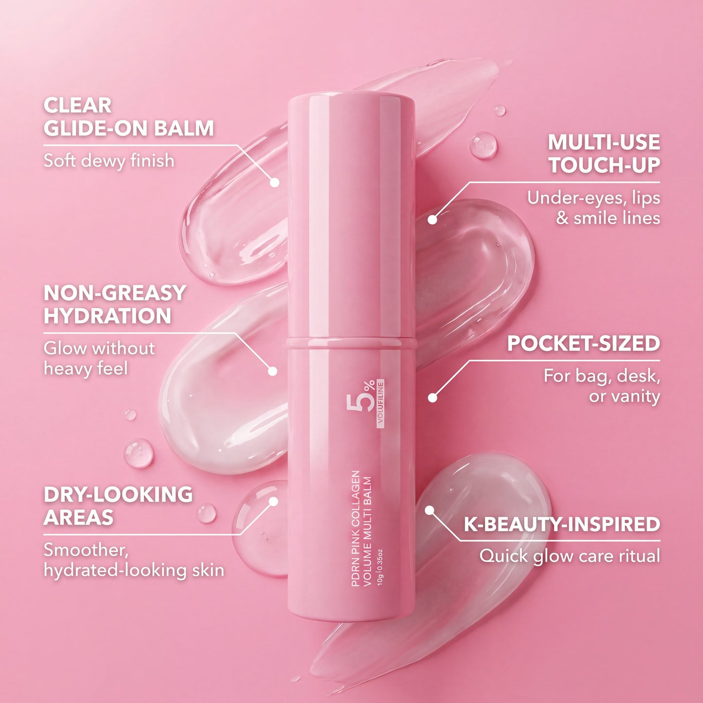 Velora Pink Glow Balm - 5% Volufiline K-Beauty Hydrating Balm